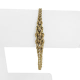 14k Yellow Gold and Diamond 7g Two Strand Graduated Rope Bracelet 7"