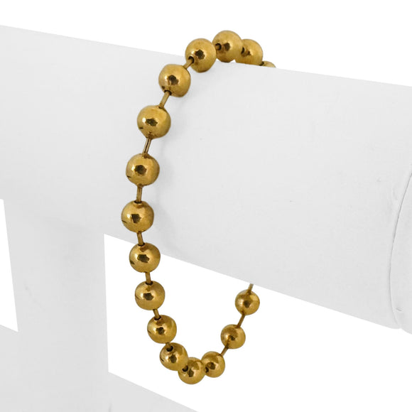 24k Pure Yellow Gold 16.6g Solid Heavy 6mm Ball Bead Link Bracelet 7