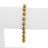 24k Pure Yellow Gold 16.6g Solid Heavy 6mm Ball Bead Link Bracelet 7"