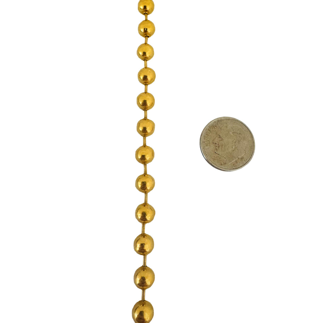 24k Pure Yellow Gold 16.6g Solid Heavy 6mm Ball Bead Link Bracelet 7"