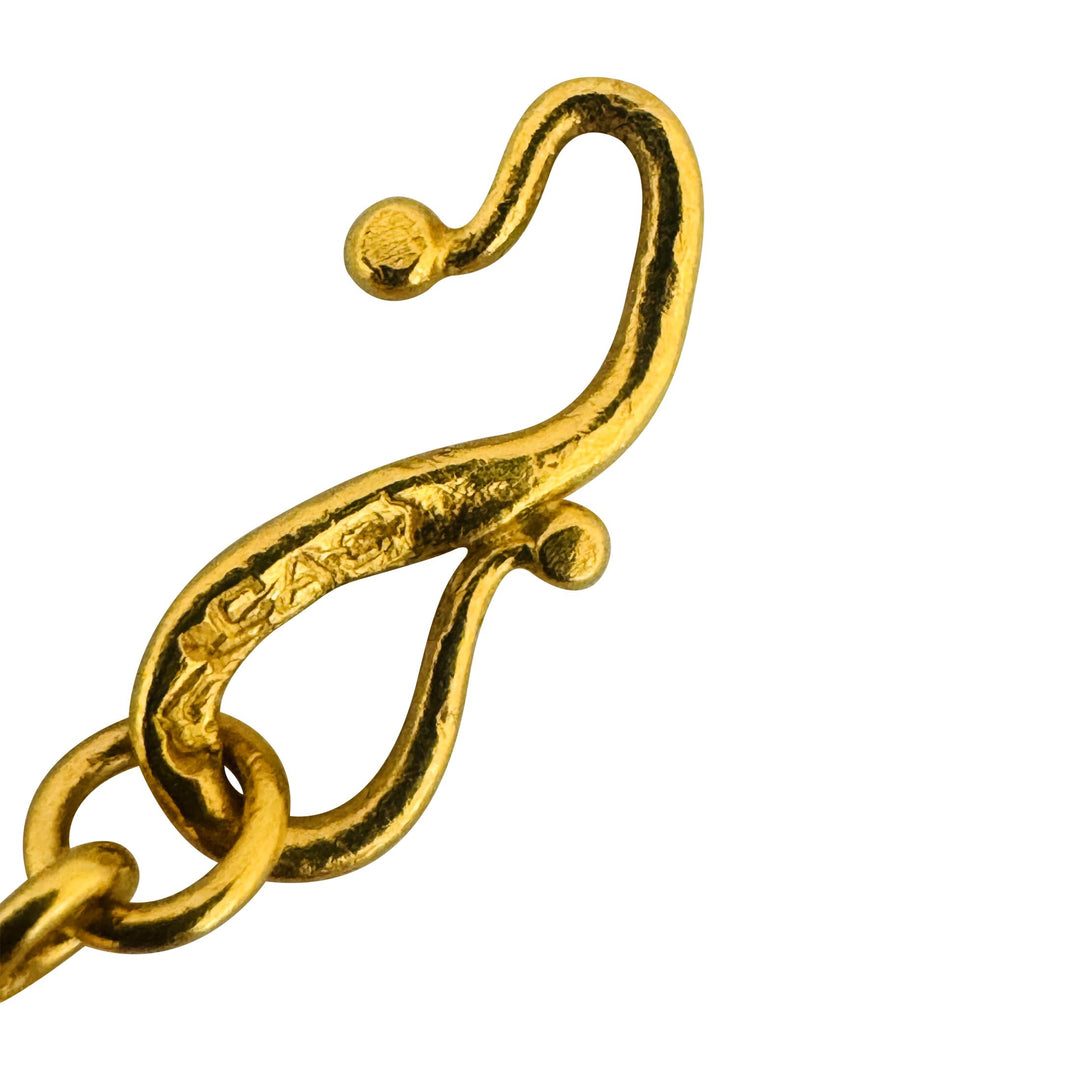 24k Pure Yellow Gold 16.6g Solid Heavy 6mm Ball Bead Link Bracelet 7"