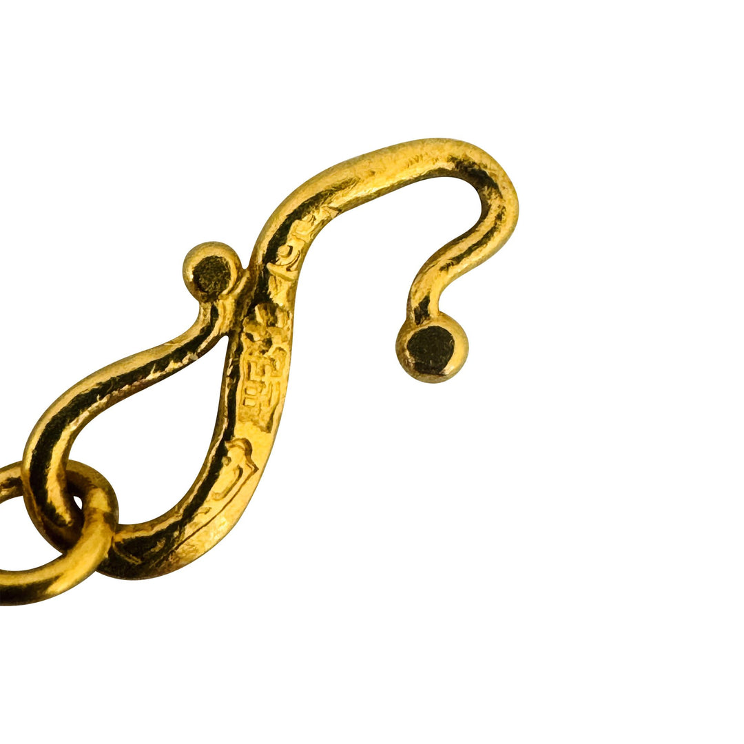 24k Pure Yellow Gold 16.6g Solid Heavy 6mm Ball Bead Link Bracelet 7"