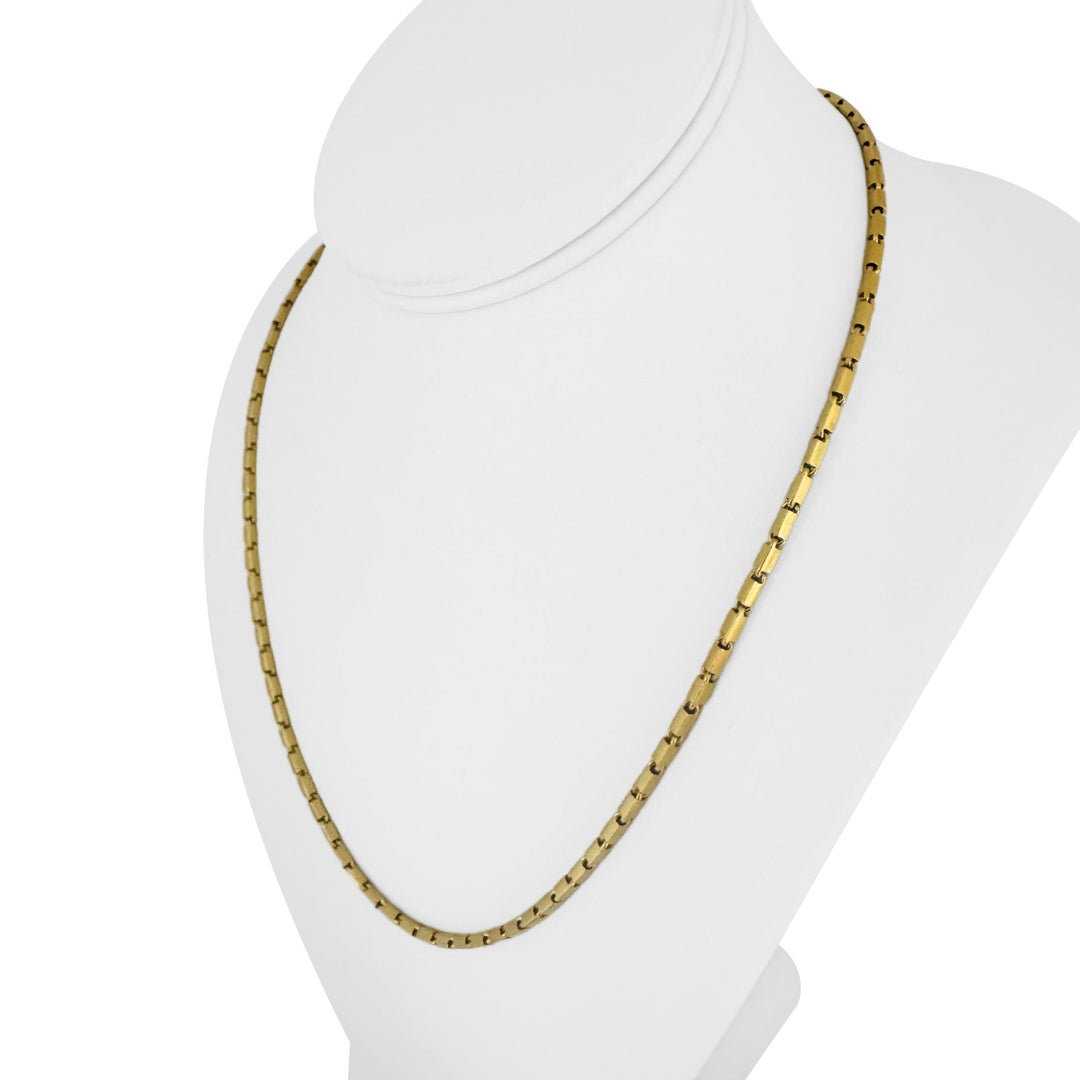 22k Yellow Gold 23g Solid Heavy 2.3mm Bar Link Chain Necklace 20"