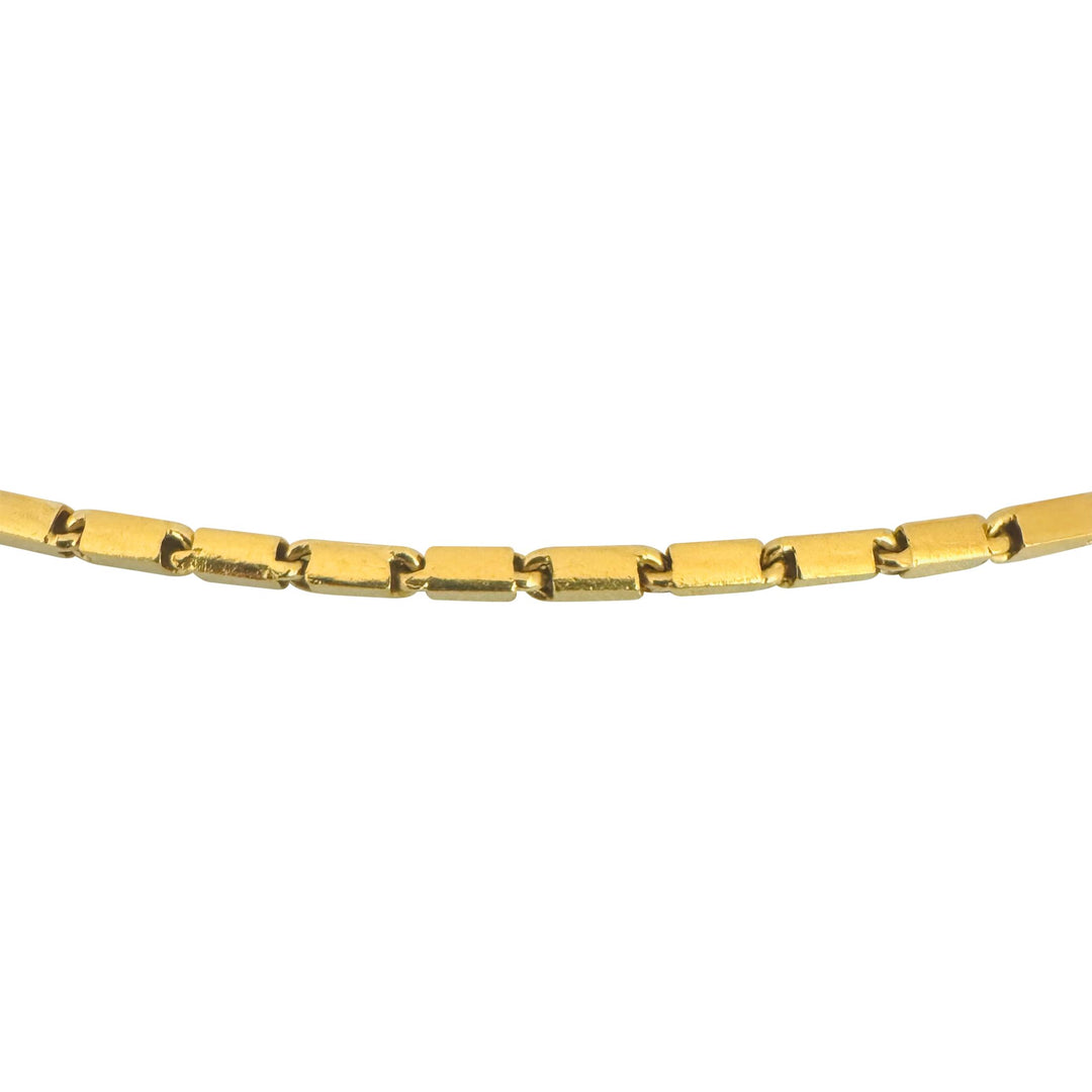 22k Yellow Gold 23g Solid Heavy 2.3mm Bar Link Chain Necklace 20"