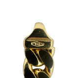 18k Yellow Gold 38g Solid Heavy 7mm Men's Cuban Link Bracelet Italy 8.5"