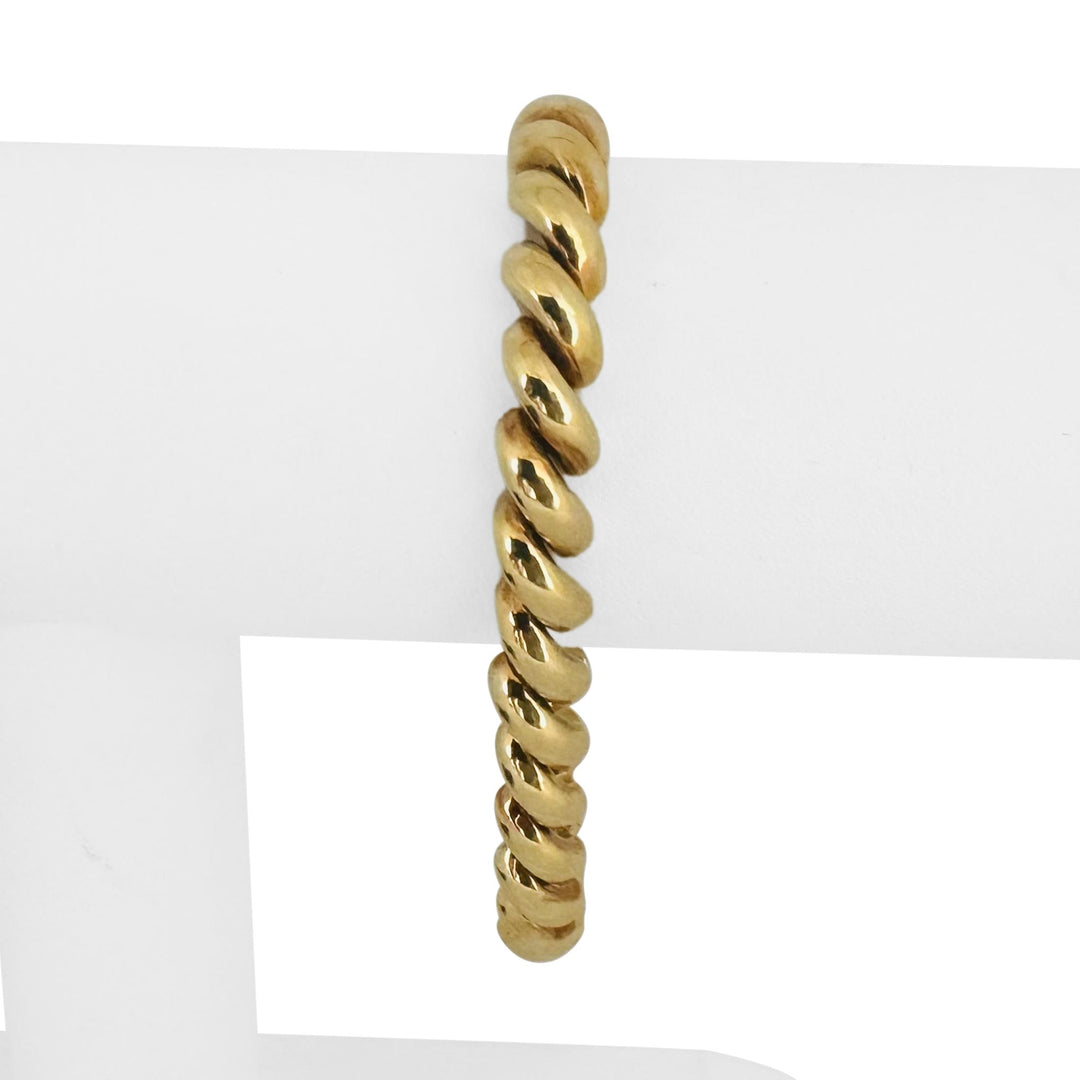 18k Yellow Gold 14.8g Ladies Polished 8mm San Marco Link Bracelet Peru 7.25"