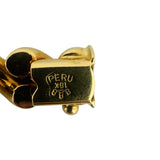 18k Yellow Gold 14.8g Ladies Polished 8mm San Marco Link Bracelet Peru 7.25"