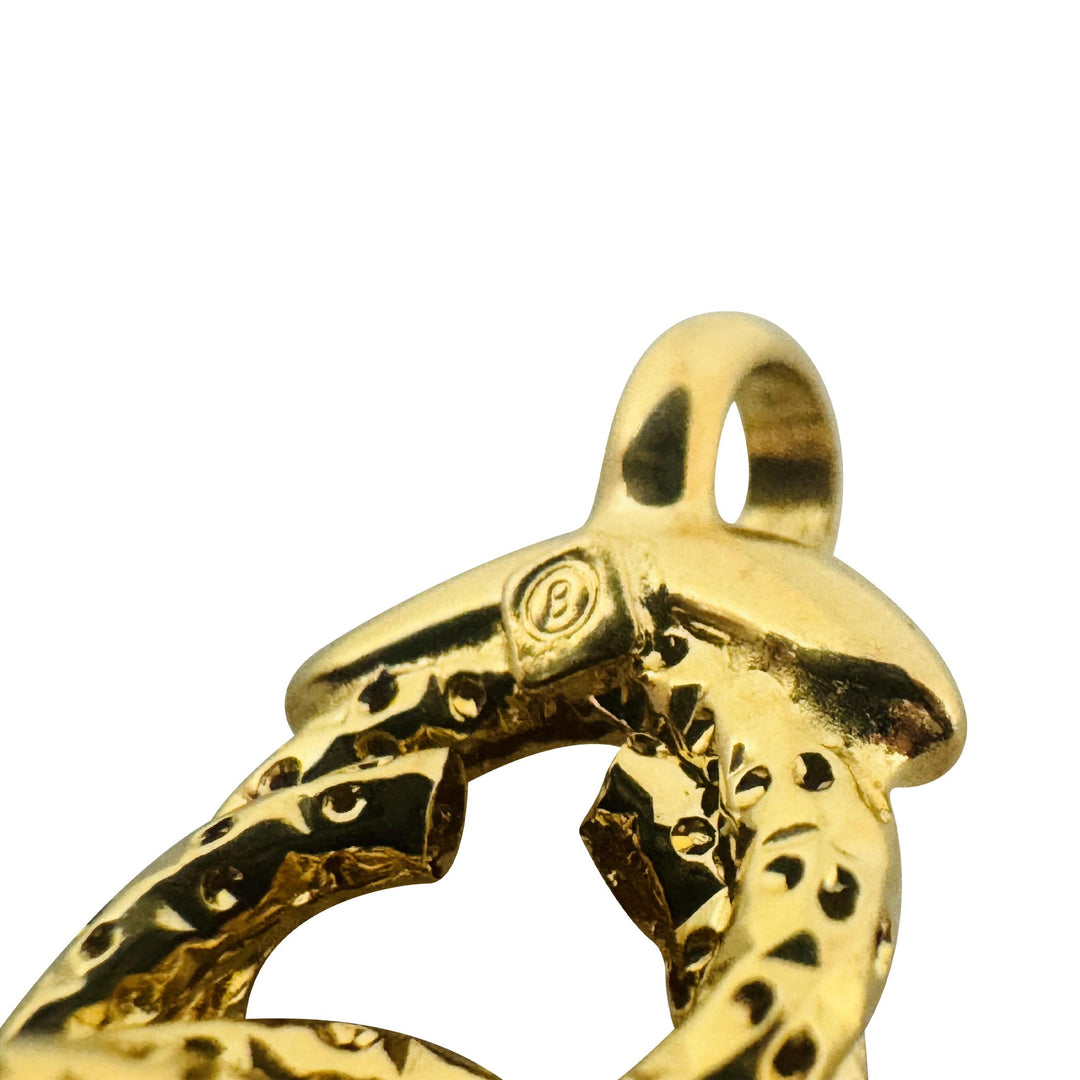 18k Yellow Gold 14.7g Sparkling Thick 12mm Rope Bracelet Italy 8.25"