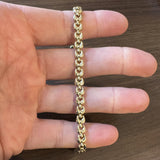 14k Yellow Gold 5.7g Hollow Light 6mm Milor Fancy Link Bracelet Italy 7.25"