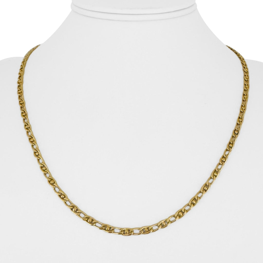 18k Yellow Gold 17g Solid Vintage 3.5mm Fancy Curb Link Chain Necklace 20"
