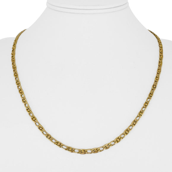 18k Yellow Gold 17g Solid Vintage 3.5mm Fancy Curb Link Chain Necklace 20