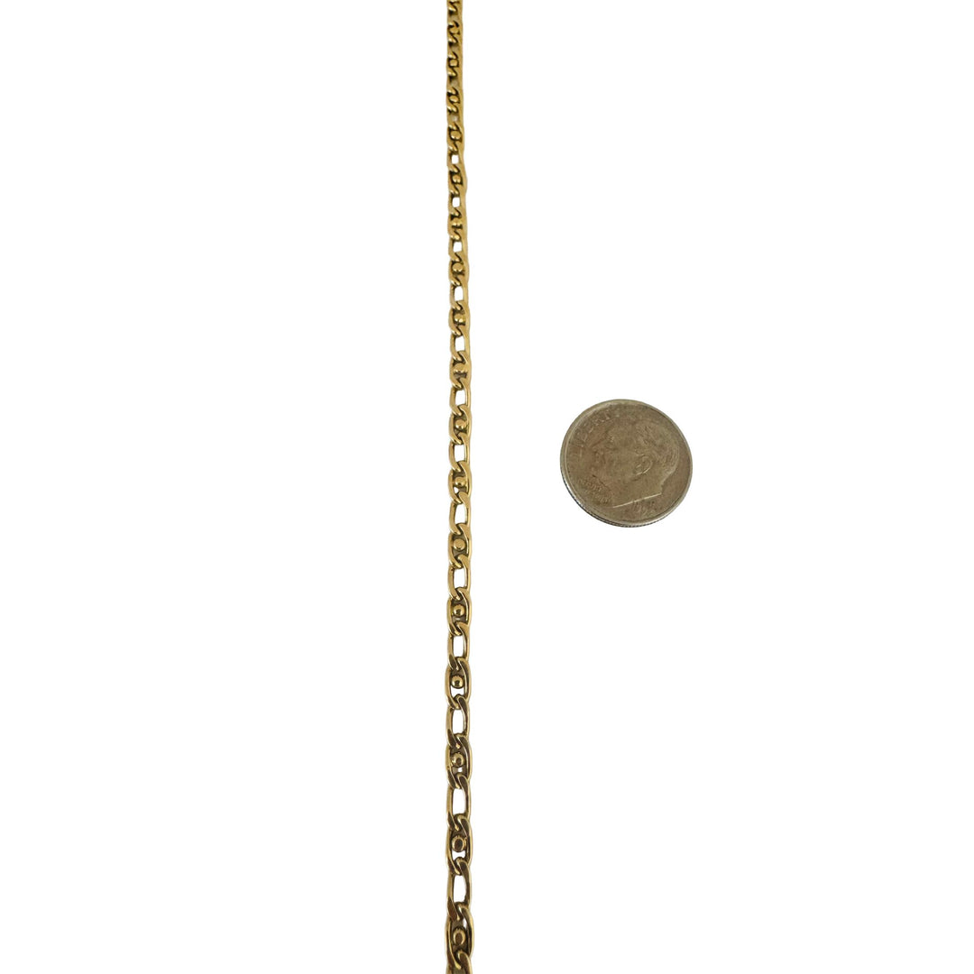 18k Yellow Gold 17g Solid Vintage 3.5mm Fancy Curb Link Chain Necklace 20"