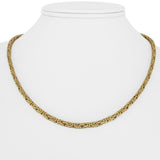 18k Yellow Gold 29g Solid Heavy 3mm Squared Byzantine Link Necklace Italy 17.5"