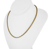 18k Yellow Gold 29g Solid Heavy 3mm Squared Byzantine Link Necklace Italy 17.5"