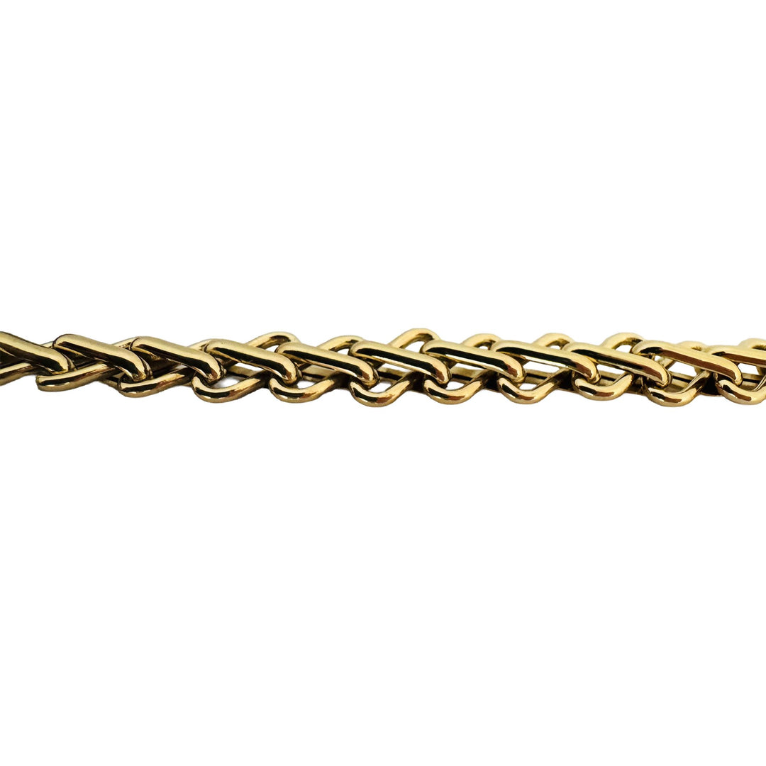 14k Yellow Gold 10g Ladies Polished 9.5mm Fancy Link Bracelet Italy 6.5"
