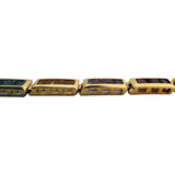 14k Yellow Gold 13.2g Princess Cut Multi Gemstone Bar Link Bracelet 7"