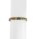14k Yellow Gold 13.2g Princess Cut Multi Gemstone Bar Link Bracelet 7"