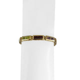 14k Yellow Gold 13.2g Princess Cut Multi Gemstone Bar Link Bracelet 7"