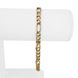 14k Yellow Gold 10.5g Solid Men's 6mm Figaro Link Bracelet Italy 8.25"