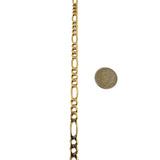 14k Yellow Gold 10.5g Solid Men's 6mm Figaro Link Bracelet Italy 8.25"