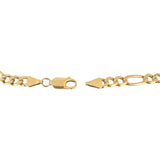 14k Yellow Gold 10.5g Solid Men's 6mm Figaro Link Bracelet Italy 8.25"