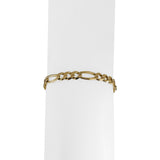 14k Yellow Gold 10.5g Solid Men's 6mm Figaro Link Bracelet Italy 8.25"