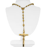14k Yellow Gold 45.7g Vintage Heavy Beaded Rosary Necklace 32"
