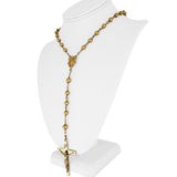14k Yellow Gold 45.7g Vintage Heavy Beaded Rosary Necklace 32"