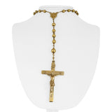 14k Yellow Gold 45.7g Vintage Heavy Beaded Rosary Necklace 32"