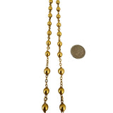 14k Yellow Gold 45.7g Vintage Heavy Beaded Rosary Necklace 32"