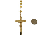 14k Yellow Gold 45.7g Vintage Heavy Beaded Rosary Necklace 32"