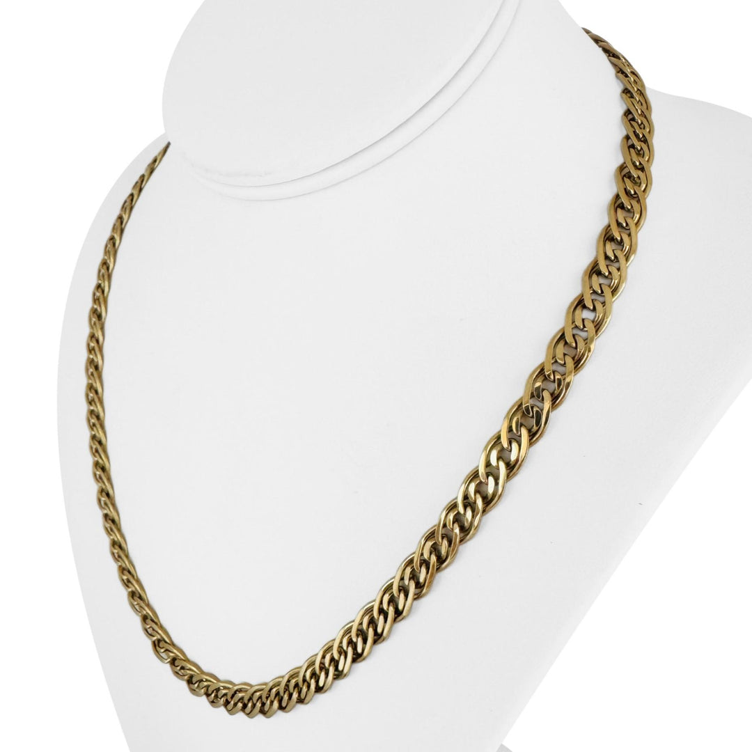 14k Yellow Gold 36g Solid Vintage 7mm Fancy Curb Link Chain Necklace 20"