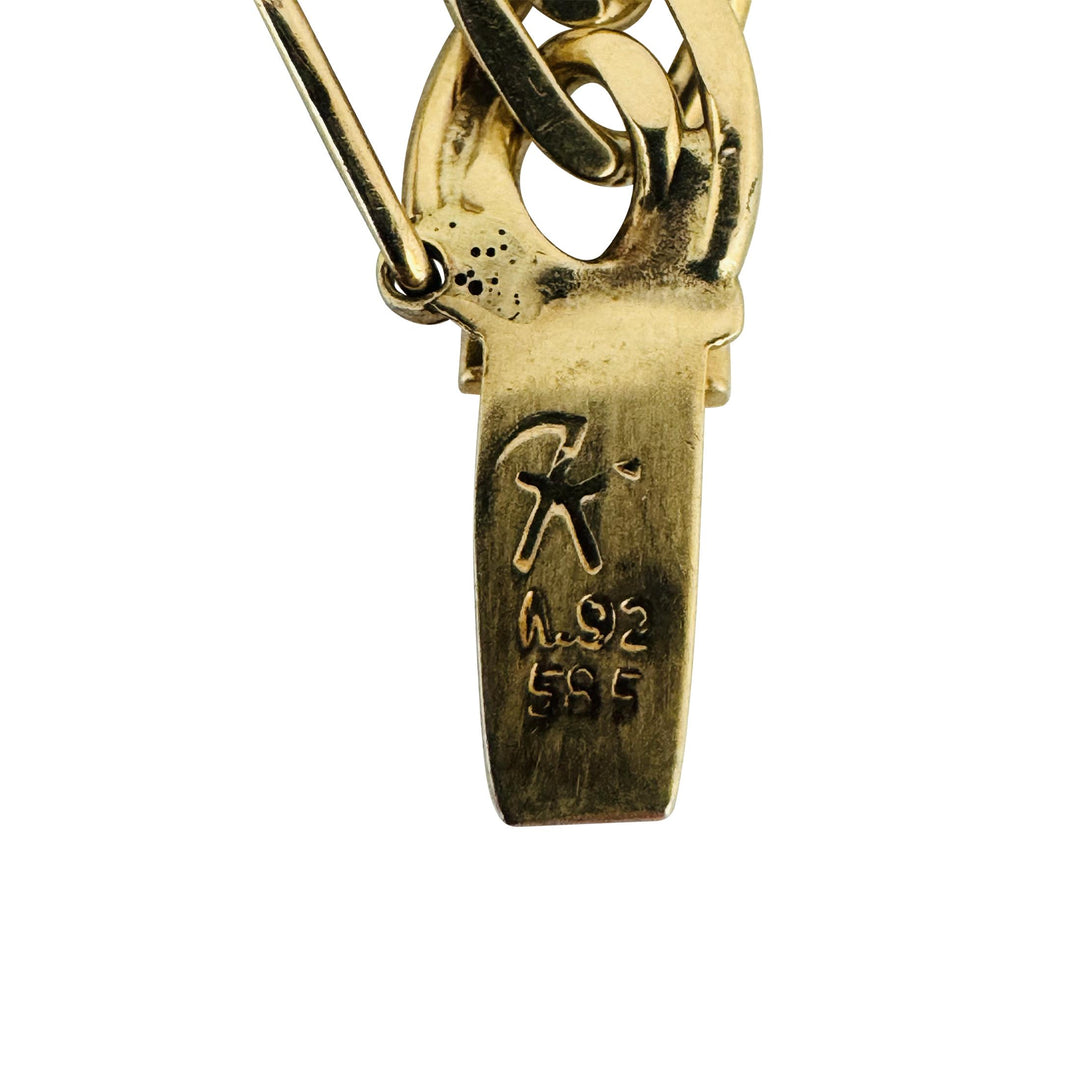 14k Yellow Gold 36g Solid Vintage 7mm Fancy Curb Link Chain Necklace 20"