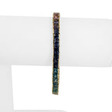 14k Yellow Gold 17.5g Solid Ladies Multi Gemstone Rainbow Tennis Bracelet 7"