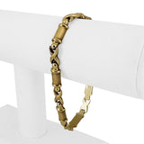 14k Yellow Gold 10.3g Vintage Ladies 7mm Fancy X Link Bracelet 8"