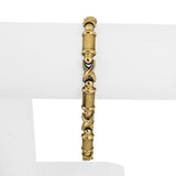 14k Yellow Gold 10.3g Vintage Ladies 7mm Fancy X Link Bracelet 8"