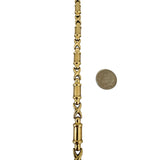 14k Yellow Gold 10.3g Vintage Ladies 7mm Fancy X Link Bracelet 8"