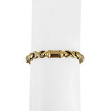 14k Yellow Gold 10.3g Vintage Ladies 7mm Fancy X Link Bracelet 8"