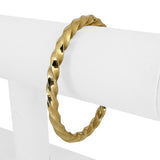 14k Yellow Gold 21g Solid Heavy Vintage 6mm Spiral Bangle Bracelet Italy 7"