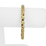 14k Yellow Gold 21g Solid Heavy Vintage 6mm Spiral Bangle Bracelet Italy 7"