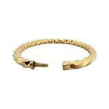 14k Yellow Gold 21g Solid Heavy Vintage 6mm Spiral Bangle Bracelet Italy 7"
