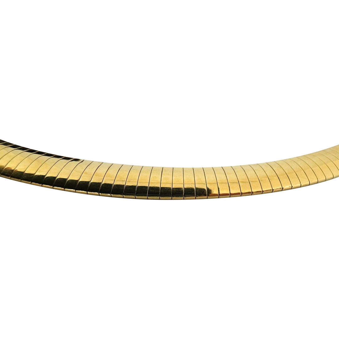 14k Yellow Gold 32.2g Solid Heavy 8mm Omega Link Necklace Italy 16"