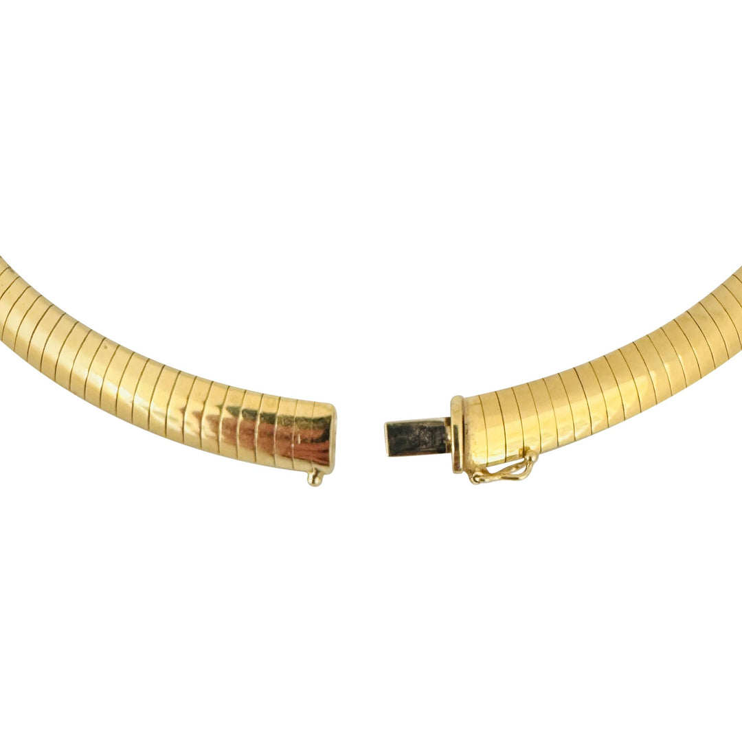 14k Yellow Gold 32.2g Solid Heavy 8mm Omega Link Necklace Italy 16"