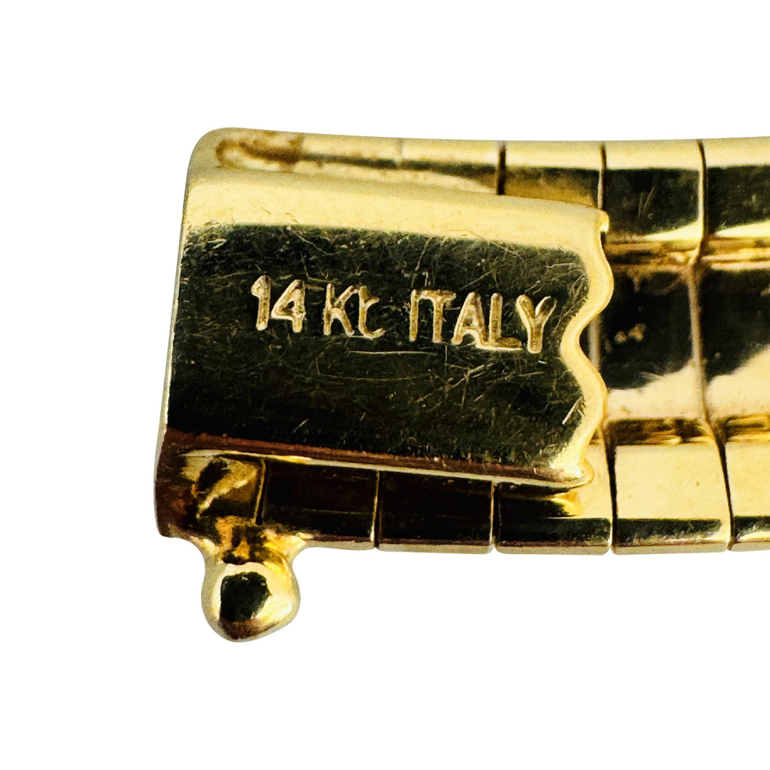 14k Yellow Gold 32.2g Solid Heavy 8mm Omega Link Necklace Italy 16"