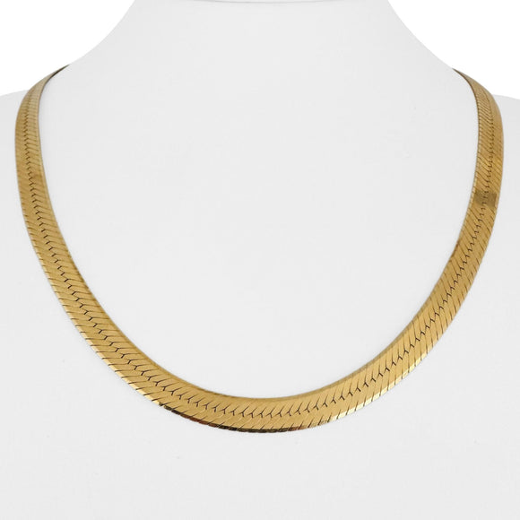 14k Yellow Gold 29.6g Solid Heavy 6.5mm Herringbone Link Necklace Italy 20