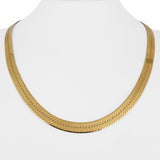 14k Yellow Gold 29.6g Solid Heavy 6.5mm Herringbone Link Necklace Italy 20"