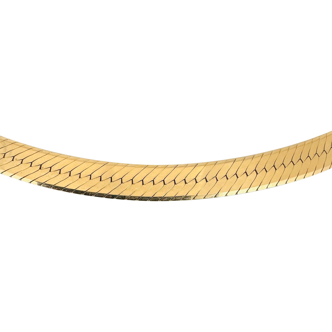14k Yellow Gold 29.6g Solid Heavy 6.5mm Herringbone Link Necklace Italy 20"