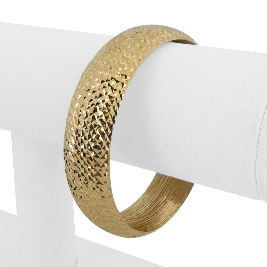 14k Yellow Gold 20.6g Ladies Diamond Cut 17mm Thick Bangle Bracelet 7.5"