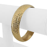 14k Yellow Gold 20.6g Ladies Diamond Cut 17mm Thick Bangle Bracelet 7.5"