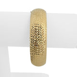 14k Yellow Gold 20.6g Ladies Diamond Cut 17mm Thick Bangle Bracelet 7.5"